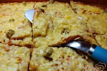 фото рецепта Пицца с салом и ветчиной