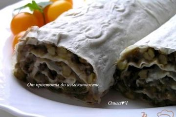 фото рецепта Закусочный рулет из лаваша с машем