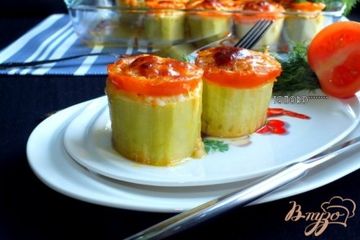 фото рецепта Кабачки фаршированные грибами и рисом