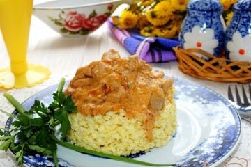 фото рецепта Мясо в соусе с золотым пшеном