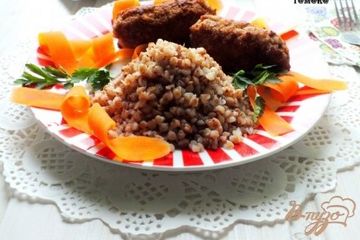 фото рецепта Гречка с мясными палочками