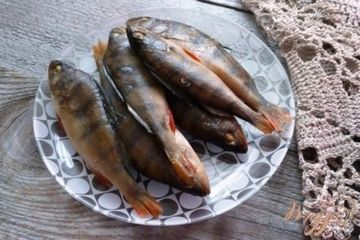 фото рецепта Окуни горячего копчения (в сковороде)