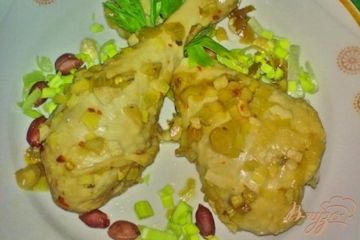 фото рецепта Куриные ножки с арахисом на пару