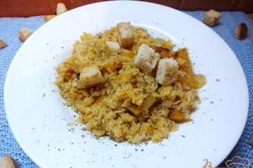фото рецепта Салат из чечевицы с печеной тыквой