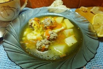 фото рецепта Суп с клецками и фрикадельками