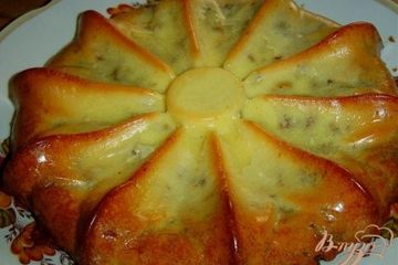 фото рецепта Заливной мясной пирог с грибами