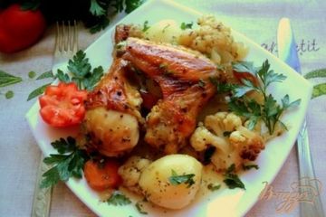 фото рецепта Курица запеченная с овощами