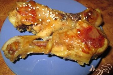 фото рецепта Куриная голень с кунжутом и соевым соусом