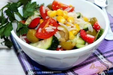 фото рецепта Рисовый салат с овощами