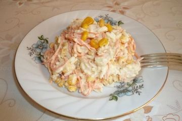 фото рецепта Салат с рисом, курицей и морковью по-корейски
