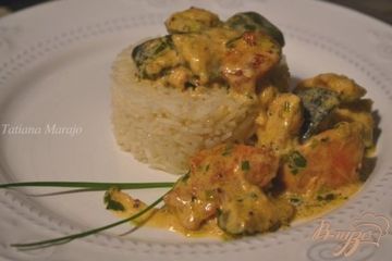 фото рецепта Куриное мясо с цукини в сметанно-горчичном соусе