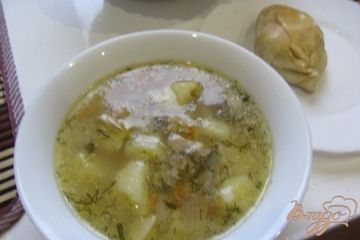 фото рецепта Суп куриный с перловкой без за жарки