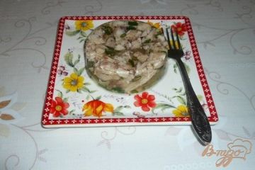 фото рецепта Заливное из курицы с зеленым луком