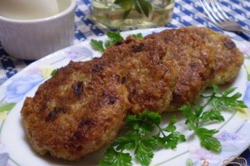 фото рецепта Котлеты из овсянки и шампиньонов