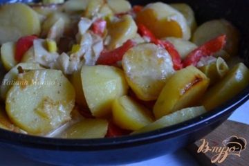 фото рецепта Картофель со сладким перцем и пореем