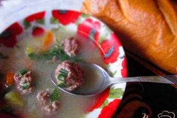 фото рецепта Картофельный суп с мясными фрикадельками