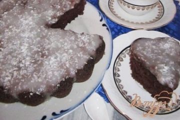 фото рецепта Манный кофейный пирог с кокосовым кремом