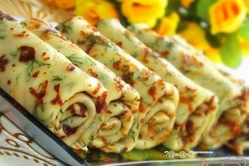 фото рецепта Сырные блины с зеленью