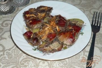фото рецепта Печень с кабачками и яблоком