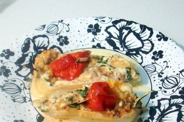 фото рецепта Перец фаршированный грибами, рисом и сыром
