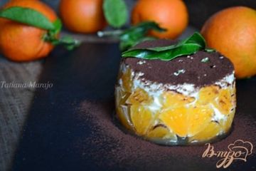 фото рецепта Тирамису с кусочками мандарина