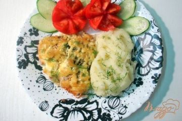 фото рецепта Скумбрия запеченная на луковой подушке