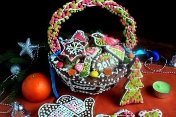 фото рецепта Корзинка и печенье из пряничного теста