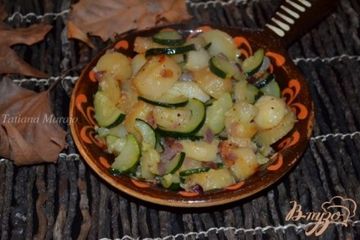 фото рецепта Жареный картофель с цукини