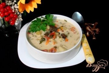 фото рецепта Грибной суп с сырочками