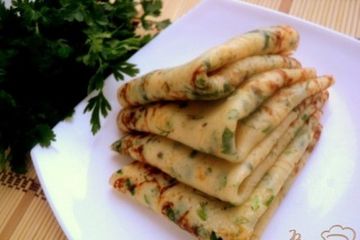 фото рецепта Блины с сыром и зеленью