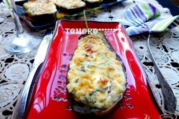фото рецепта Баклажаны запеченные с творожной начинкой