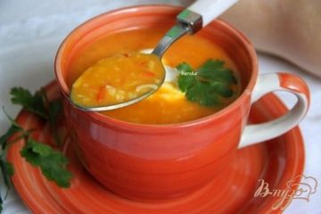 фото рецепта Суп-пюре с тыквой и овощами, с рисом