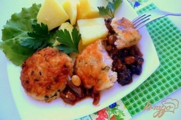 фото рецепта Котлеты рыбные с рисом и пикантным соусом