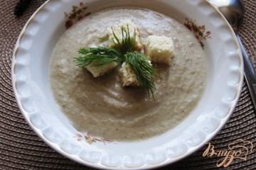фото рецепта Грибной суп-пюре с гренками
