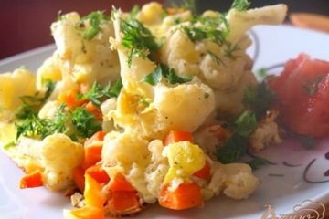 фото рецепта Омлет с цветной капустой и кабачками