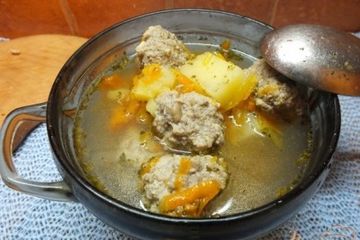 фото рецепта Суп с фрикадельками и тыквой