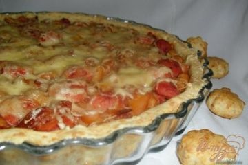 фото рецепта Сырный тарт с фасолью и беконом