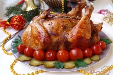 фото рецепта Курица фаршированная гречкой с грибами и луком