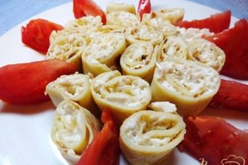 фото рецепта Блинный рулет с курицей
