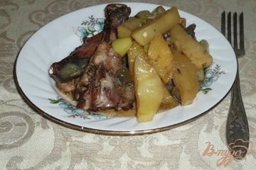 фото рецепта Овощи с уткой в духовке