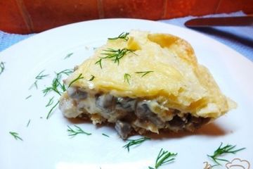 фото рецепта Слоеный пирог с грибами