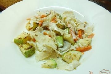 фото рецепта Теплый салат с шампиньонами и лавашом