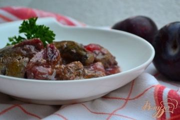 фото рецепта Куриная печень со сливами