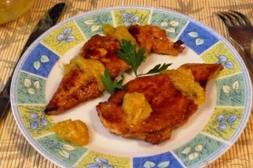 фото рецепта Куриное филе под апельсиновым соусом