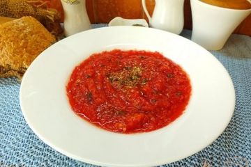фото рецепта Холодный томатный суп с печеной тыквой