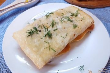 фото рецепта Лаваш с овощами, курицей и сулугуни