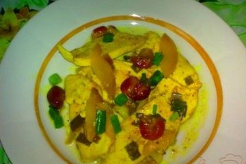 фото рецепта Куриное филе с нектарином и клюквой