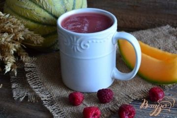 фото рецепта Кисель из дыни с малиной