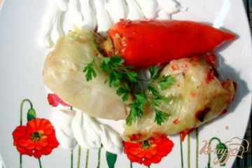 фото рецепта Вегетарианские голубцы и перцы