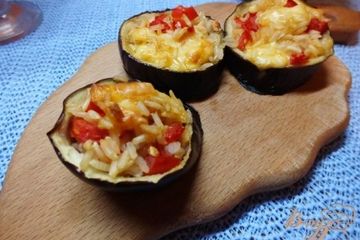 фото рецепта Зразы из синих с рисом, сыром и помидорами